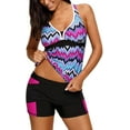 thumbnail image 4 of Womens Two Piece V-Neck Tankini Swimsuit with Boardshort Plus Size, 4 of 4