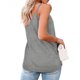 thumbnail image 5 of Mujeres sueltas casuales sin mangas con cuello en v blusa sólida camiseta chaleco de encaje camisetas sin mangas Fridja  qr6020, 5 of 7