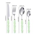 thumbnail image 2 of Gnmfd 4-Piece Stainless Steel Handle Tableware Set Dessert Salad Spoon Fork Steak Knife Tea Spoon for Family Dinners Parties Christmas Thanksgiving Holiday Meals, 2 of 2
