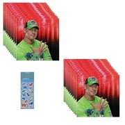 WWE Birthday Party Supplies Bundle includes 32 Paper Napkins 2-Ply 6.5" and 1 Dinosaur Sticker Sheet