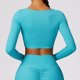 thumbnail image 2 of Camiseta corta para mujer, camisetas deportivas para gimnasio, entrenamiento para correr, Top deportivo de manga larga, camisetas de Yoga para mujer, ropa deportiva con agujero para el pulgar, 2 of 5