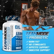 Fat Burner + Probiotic Supplement - EVL Lean Mode Stimulant-Free Diet Supplement with Green Coffee Bean, L-Carnitine, CLA, Green Tea Extract & Garcinia Cambogia (50 Servings) - Weight Loss Pills