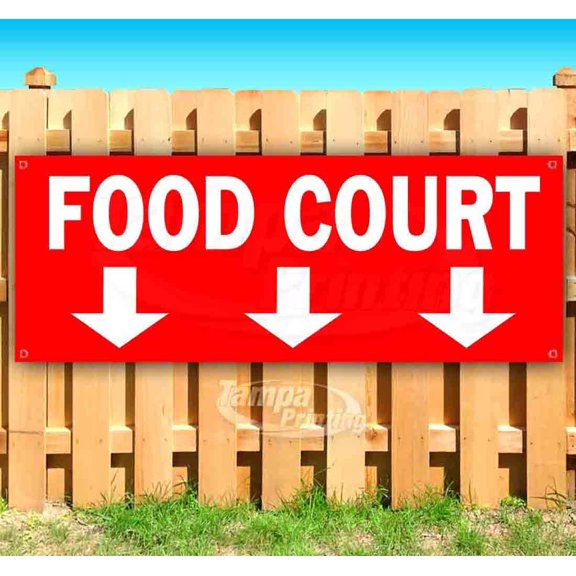 Food Court 13 oz Vinyl Banner With Metal Grommets