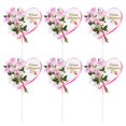 thumbnail image 3 of FRCOLOR Pink Paper Cake Picks for Mothers Day Decoration with Beautiful Design Creates Festive Atmosphere for Parties and Desserts 4.5 Inches, 3 of 8
