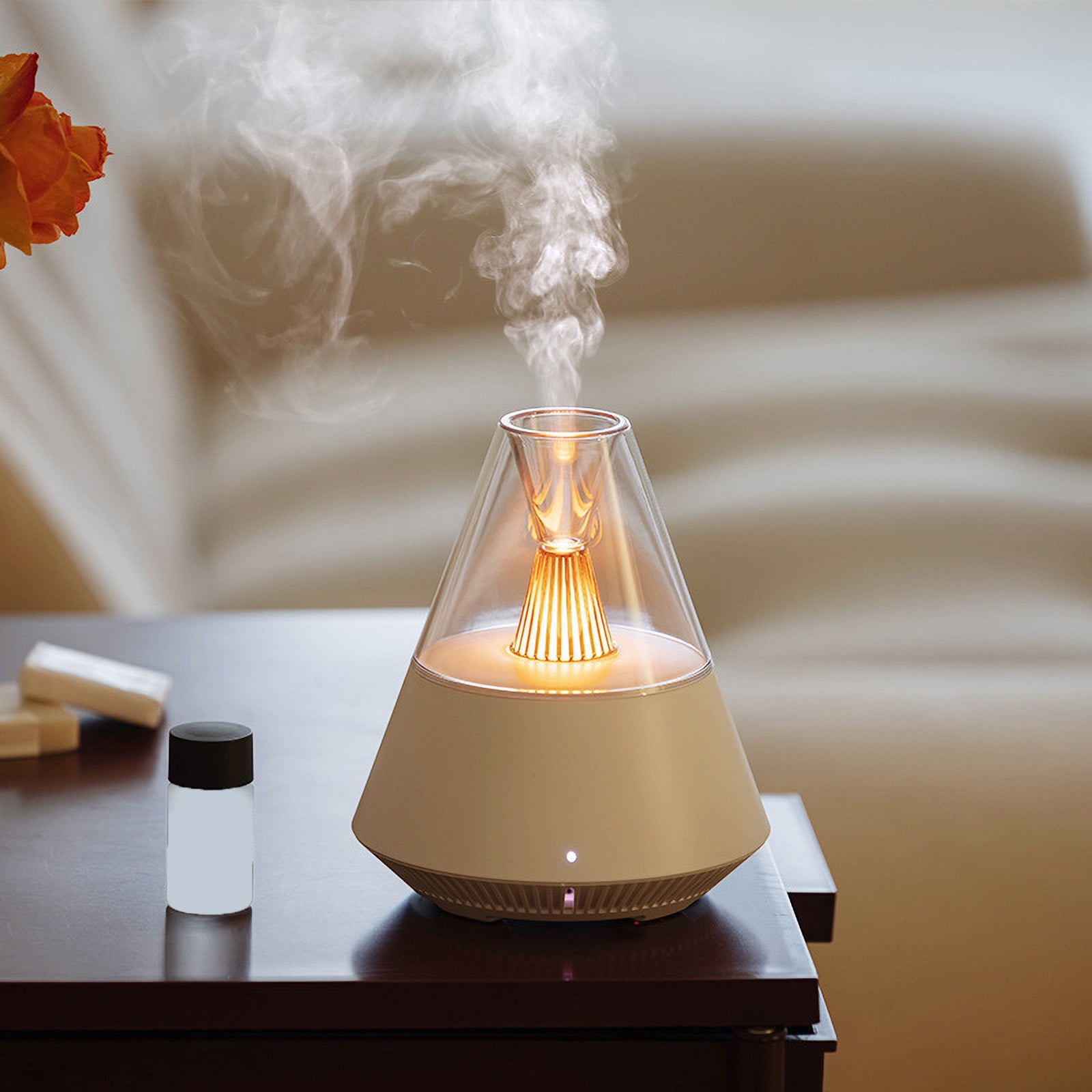Kingfansion Conical Essential Oil Diffuser and Humidifier, Aromatherapy Diffuser, Humidifier, Ultrasonic Cool Mist for Bedroom Office, Quiet Aroma Humidifier, Nebulizing Aromatherapy Device