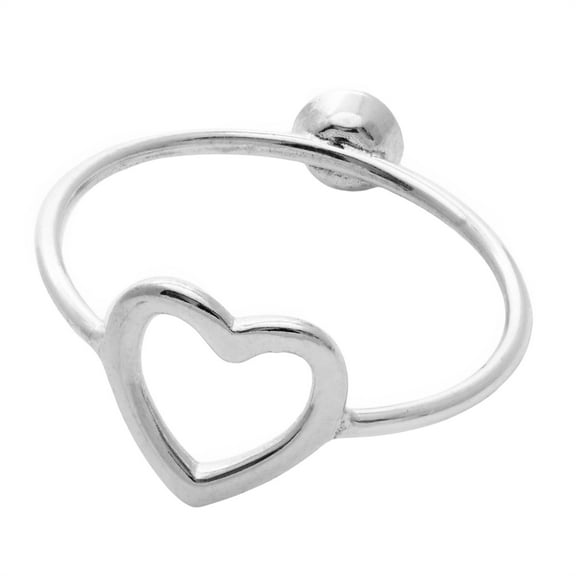 Silverly Women's 925 Sterling Silver Cubic Zirconia Reversible Changing Side Love Heart Ring