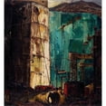 thumbnail image 2 of Kārlis Padegs 15x16 Black Ornate Wood Framed Double Matted Museum Art Print Titled - The Port (The Dock) (1933), 2 of 5