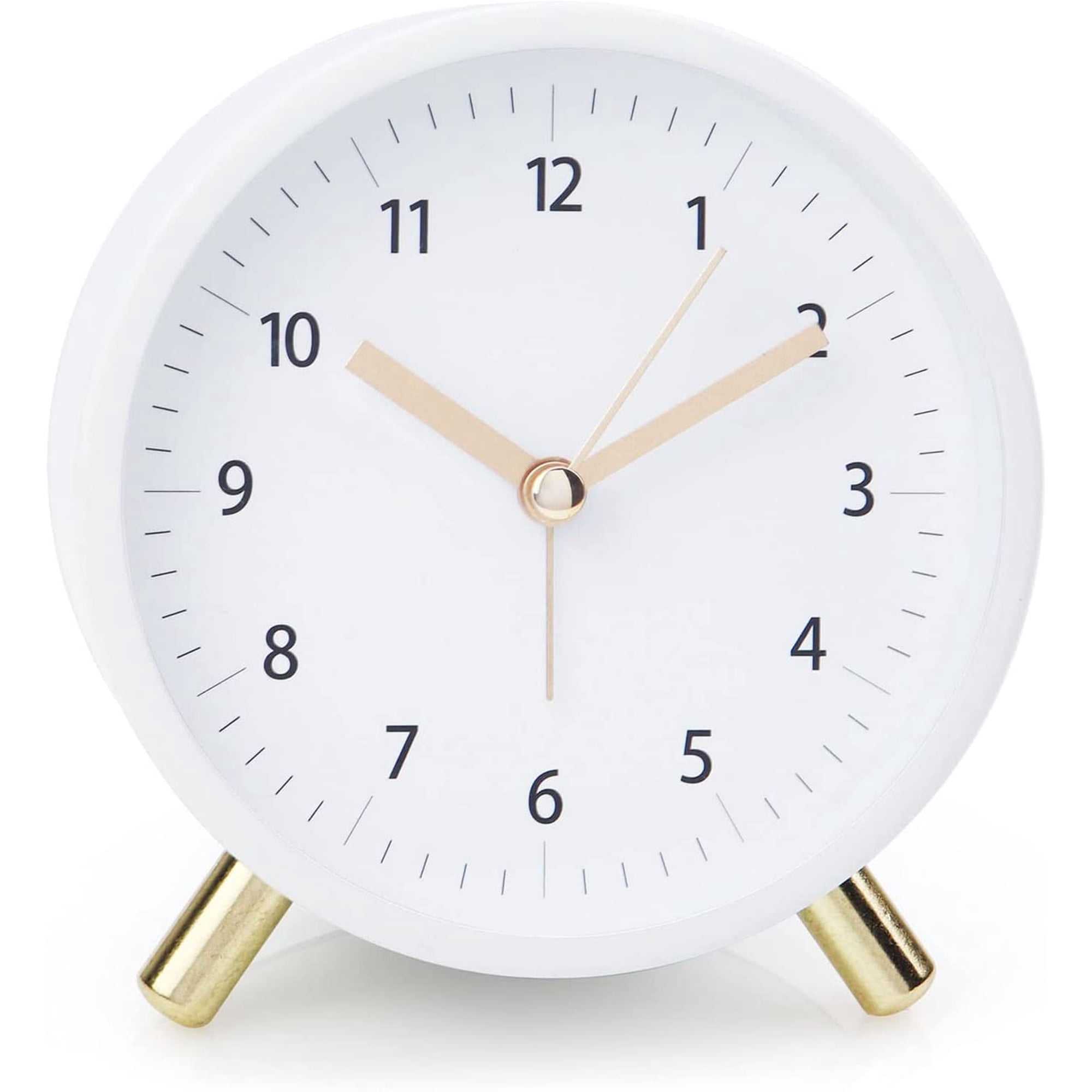Alarm Clock 4.5 Bedside Analog Alarm Clock for Bedroom Battery Operated Round Clock with Backlight