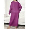 thumbnail image 2 of Nightgowns for Women: Soft Long Sleeve Plus Size Nightgowns, Printed Pajamas Long Sleepdress Casual Sleepwear, 2 of 3
