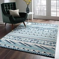 thumbnail image 1 of Modway Reflect Cadhla Vintage Abstract Geometric Lattice 5x8 Indoor and Outdoor Area Rug, Ivory and Blue, 1 of 2