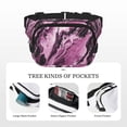 thumbnail image 5 of The Double-Layer Waist Bag Features A 6.3×9.1×2.8in Nylon Zipper And A Pull With A Zipper Compartment Darkmagenta Marble_1, 5 of 8