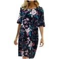 thumbnail image 1 of Pompotops Femmes Casual Col Rond Demi-Manches Imprimé Floral Robes, 1 of 8