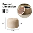 thumbnail image 3 of Chenille Round Storage Ottoman for Living Room, 3 of 6