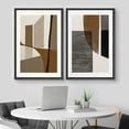 thumbnail image 2 of IDEA4WALL Framed Canvas Print Wall Art Set of 2 Mid-Century Retro Polygon Collage Geometric Abstract Modern Art Decor Colorful Contemporary Artwork for Bedroom, Office - 24"x36"x2 Panels Black, 2 of 5