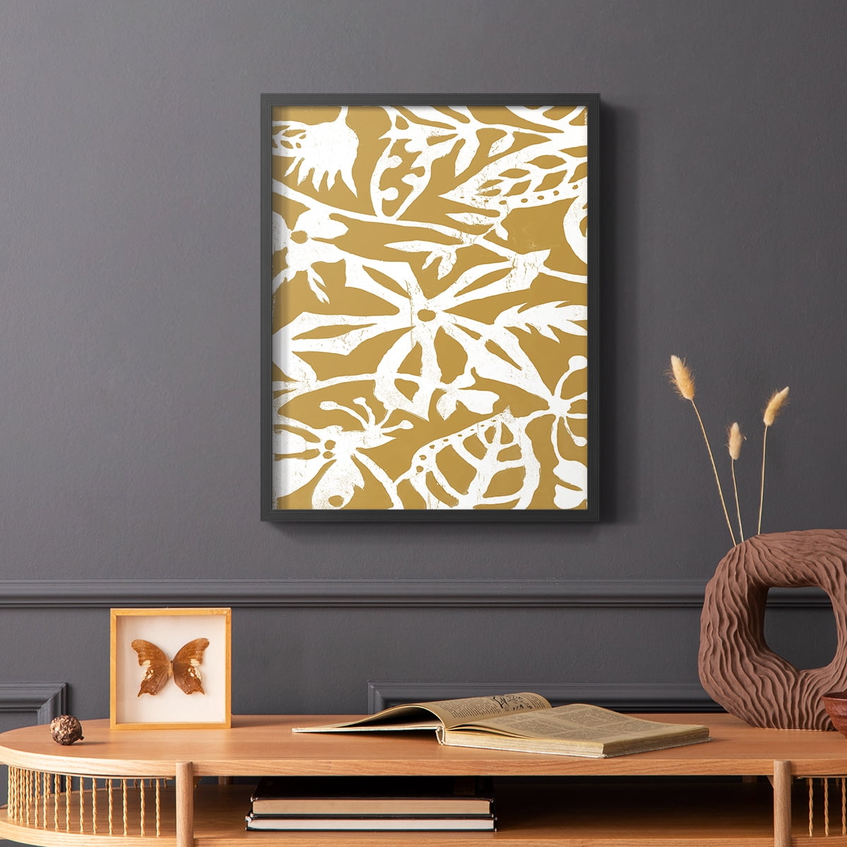 White On White IV V31 Framed Print in Black Solid Wood 22 x 28 Framed Print