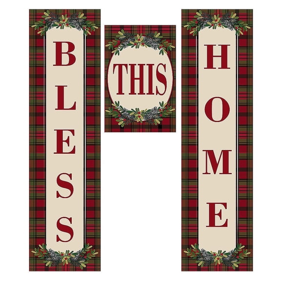 Evergreen Christmas Blessings Door Banner Kit