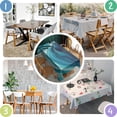 thumbnail image 5 of Teal and Gold Marble Ink Swirls Pattern Rectangle Tablecloth 60"x120",Waterproof Polyester Rectangle Table Cloth, Wipeable Spillproof Polyester Tablecloth for Dining, Camping, Indoor and Outdoor, 5 of 6