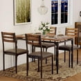 thumbnail image 2 of Luku Industrial 5 Piece Dining Table Set for 4, Space Saving Kitchen Table & Chairs, 2 of 6