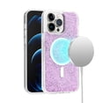thumbnail image 2 of For Apple iPhone 15 Plus (6.7") Magnetic MagSafe Wireless Compatible Epoxy Glitter Shiny Sparkle Bling Hybrid TPU Frame Cover ,Xpm Phone Case [ Purple ], 2 of 4