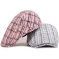 thumbnail image 4 of CoCopeaunts Newsboy Hats for Women Beret Cap Vintage Artist Painter Beret Hat Retro Adjustable Ivy Flat Cap Plaid Cabbie Hat, 4 of 8