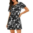 thumbnail image 1 of Fotbe Seamless Pattern With Skulls Bata de Dormir para Mujer con Estampado, Camisón de Algodón de Manga Corta, Ropa de Dormir Casual, 1 of 6