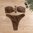 thumbnail image 2 of Daznico Women's Bandeau Bikini Set, Strapless O-Ring Top with High Cut Bottoms,M, 2 of 4