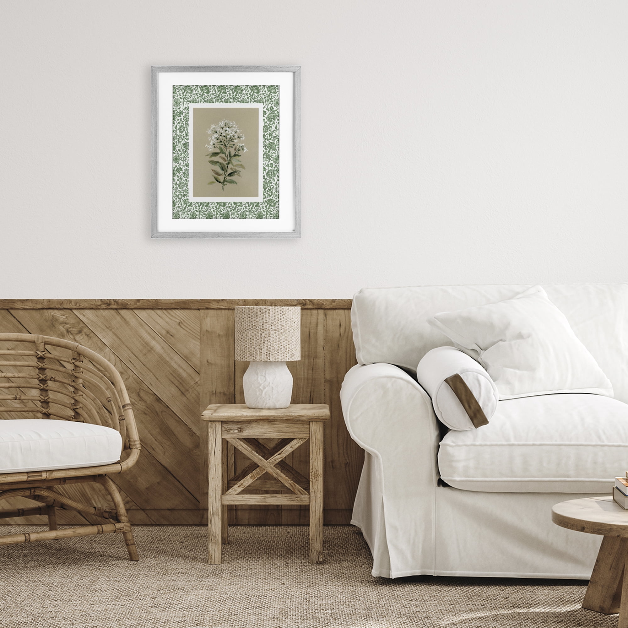 Stupell Industries Plant on Green Botanicals Gray Framed Print Under Glass, design by Carol Robinson