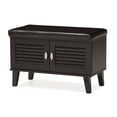 thumbnail image 2 of Baxton Studio Sheffield 3-door Dark Brown Wood Entryway Storage Bench, 2 of 5