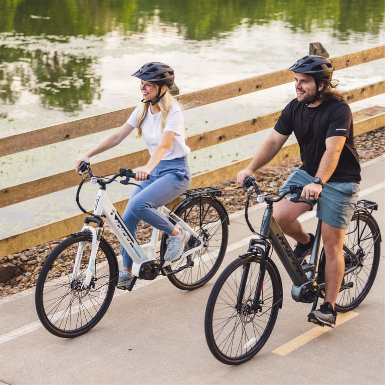 hyper bicycles electric bicycle 700c mid-drive E-Ride City Bike Blue This makes it easier to climb steeper hills for a longer duration Hyper Bicycles 36V 700C Electric