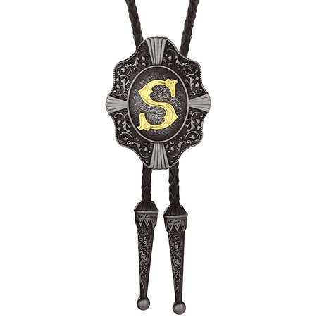 SAYDY Bolo Tie for Men- Vintage Initial Letter ABCDMJR to Z Western