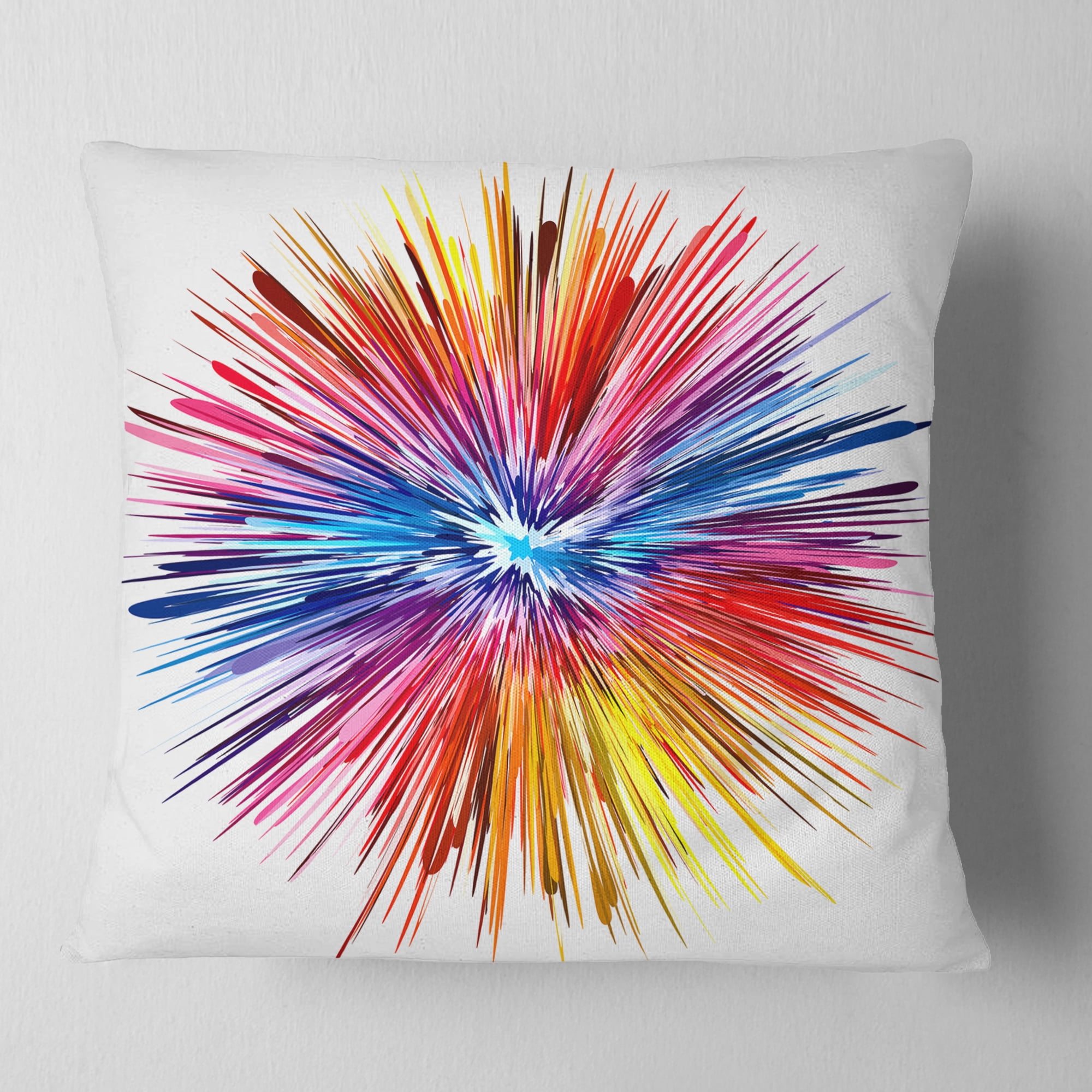 Designart Color Explosion - Abstract Throw Pillow - 16x16