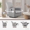 thumbnail image 4 of Evolur Raleigh Swivel Glider with in-built Massager, Recliner, Light Grey, Greenguard Gold Certified, 4 of 7