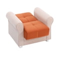 thumbnail image 3 of Ottomanson Convertible Accent Armchair with Hidden Storage, Firm Comfort Seating, Orange, 3 of 5