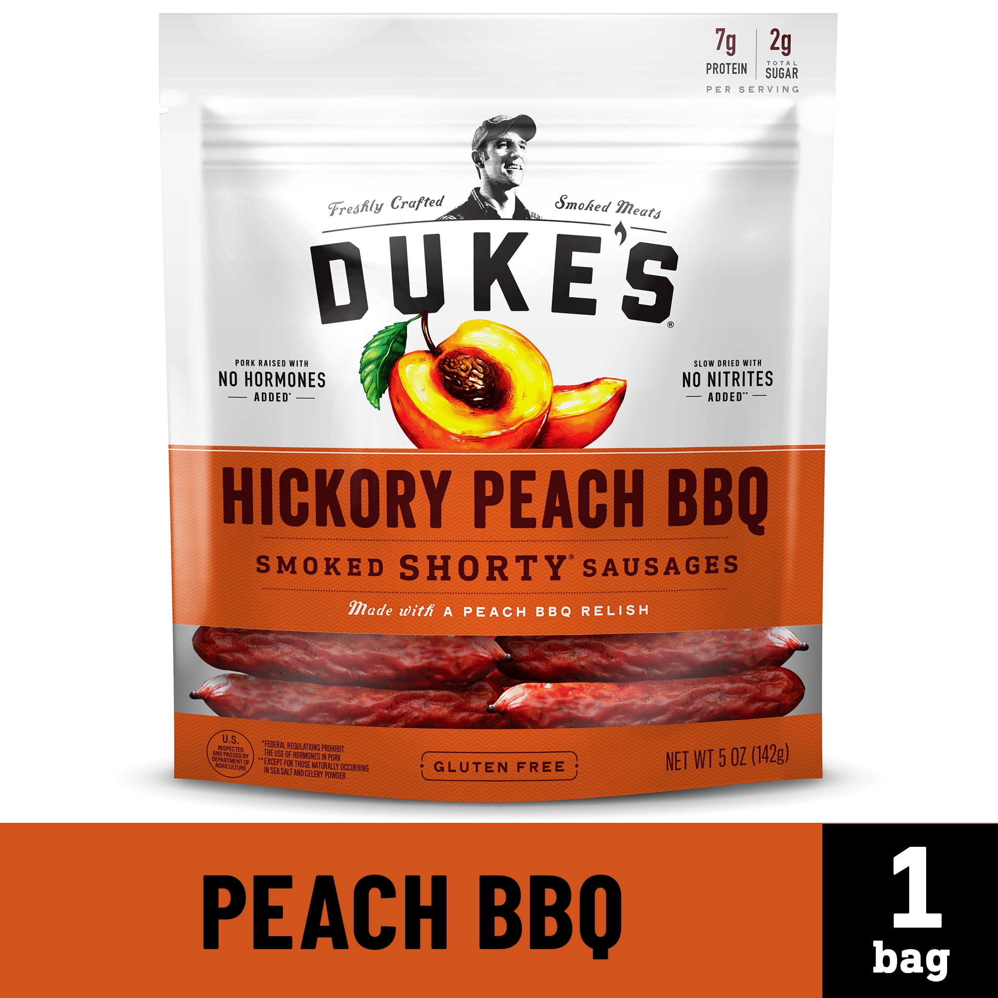 Duke's Hickory Peach BBQ Smoked Shorty Sausages, Gluten Free, 5 oz