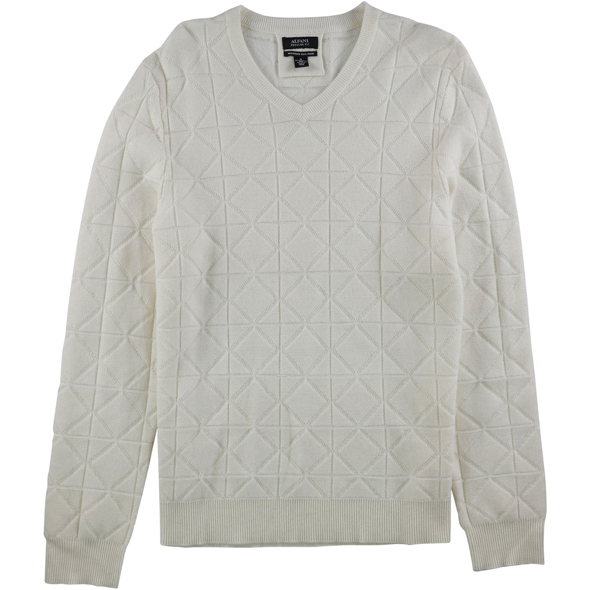 Alfani Geometric Cashmere Blend Sweater Black Mens XL New 
