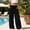 (New8)Black, variant on Women's Mini Waist Wide Leg Pants Lightweight Flowy Cropped Summer Loose Trousers with Pockets Casual High Waist Palazzo Pants for Beach & Vacation