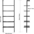 thumbnail image 2 of Ktaxon 5-shelf Wall Mounted Bookshelf, Industrial Wood Ladder Bookcase with Heavy Duty Metal Frame, Dark Walnut, 2 of 7
