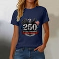 thumbnail image 7 of Duqingm America 250 Tshirt 250th Anniversary USA Shirt Womens 250 Years Semiquincentennial V Neck T-Shirt American Flag Graphic Tee Casual Top Navy,M, 7 of 7