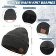 thumbnail image 4 of FZ FANTASTIC ZONE Unisex Warm Knit Fleece Hat, Scarf & Glove Set, Dark Grey, 3-Piece, 4 of 4