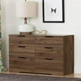 thumbnail image 6 of 4 PC Queen Platform Bedroom Set with Dresser and 2 Nightstands in Natural Walnut, 6 of 8