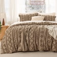 thumbnail image 1 of Juego de edredón Bedsure, estilo bohemio, tamaño queen size, marrón, 3 piezas, 1 of 7