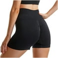 thumbnail image 4 of Pitauce Women's High Waisted Yoga Shorts Tummy Control Butt Lifting Fitness Shorts Seamless Spandex Shorts Workout Athletic Leggings, 4 of 5