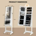 thumbnail image 3 of Costway LED Mirror Jewelry Cabinet Organizer Armoire Standing with Built-in 3 Color Light, 3 of 10