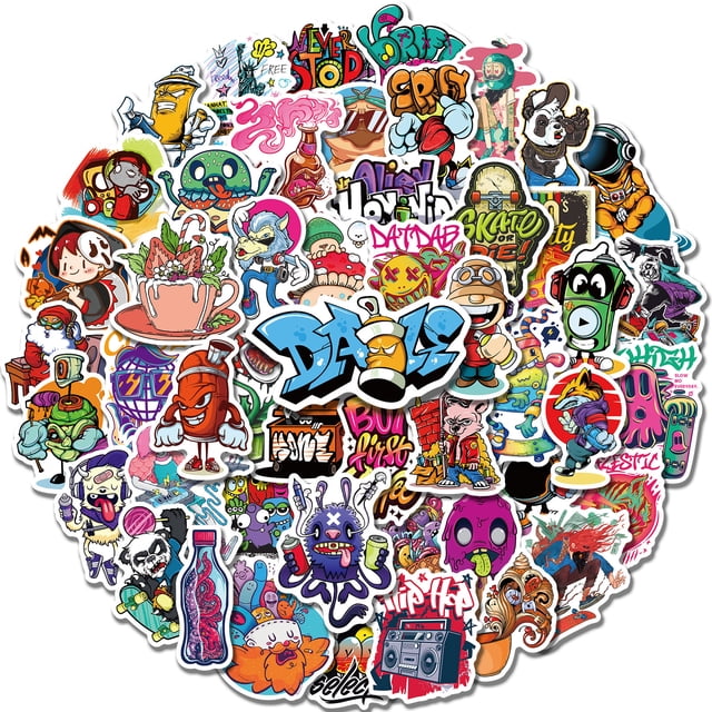 150 pegatinas de grafiti callejero Pegatinas de dibujos animados JAMW Sencillez