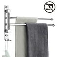thumbnail image 2 of Swivel Towel Rack Swing Arm Bathroom Towel Bar Wall Mounted Stainelss, 2 of 5