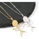 thumbnail image 3 of Collar con garabatos DIVERTIDOS CHAO acero inoxidable colgante dedo medio sonriente, 3 of 5