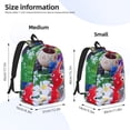 thumbnail image 3 of Lsque Pikmin Pattern Canvas Daypack, Durable Backpack, High-quality Versatile Backpack,Vintage Compact Backpack-Small, 3 of 6