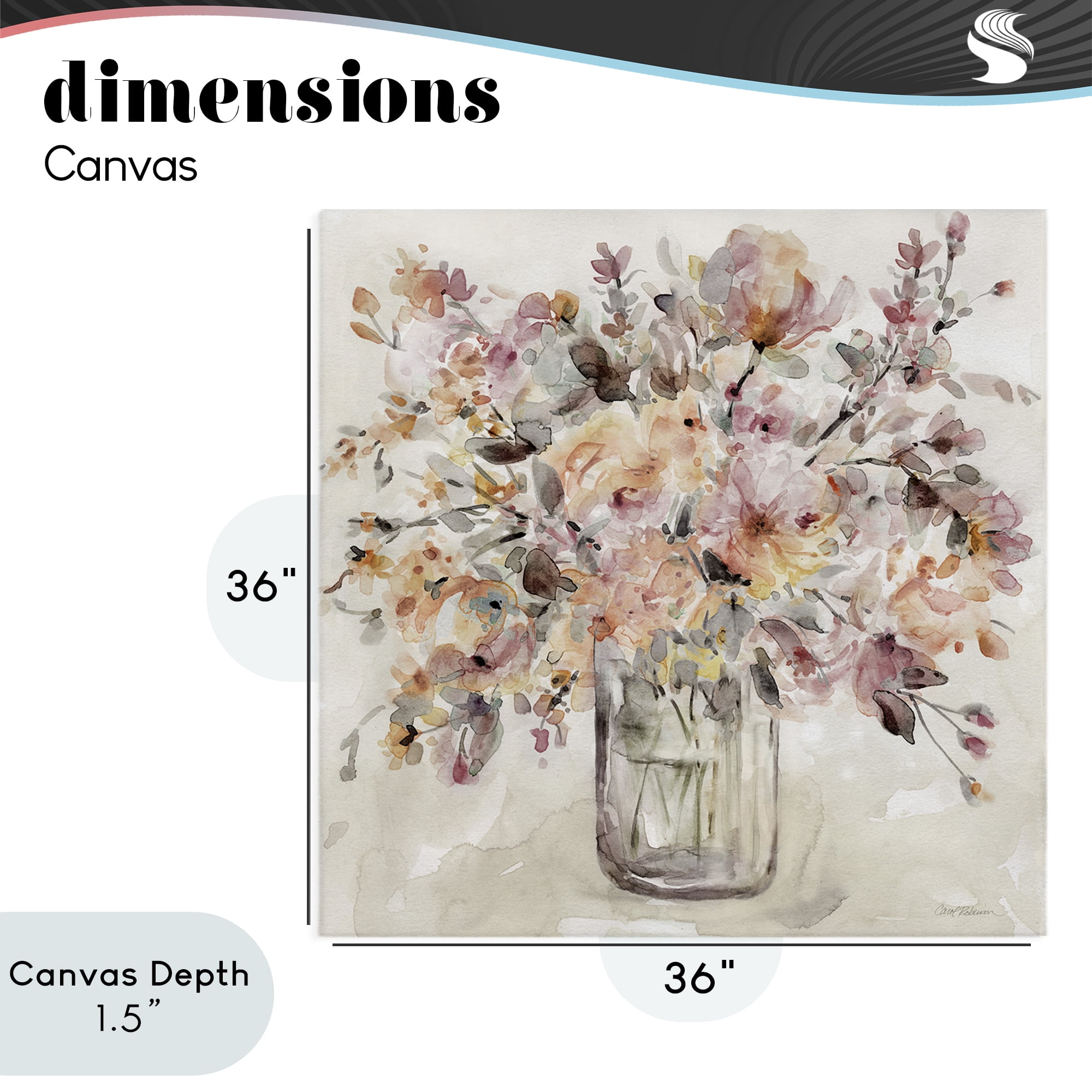 Stupell Industries Fluid Petals Watercolor Bouquet Canvas Wall Art, design by Carol Robinson