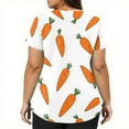 thumbnail image 4 of LTTVQM Easter Scrub Tops Women 2026 Rabbit Eggs Graphic Funny Short Sleeve Scrub Tops Loose Fit V Neck Lightweight Tops with Pockets Orange 4XL, 4 of 5