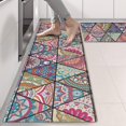 thumbnail image 2 of Kitchen Rugs Sets Of 2,Blue Ethnic Triangle Pattern Anti Fatigue Kitchen Mat Rugs Non Slip Washable,Decorative Kitchen Floor Mats for Kitchen,Sink,Laundry,17"X47", 2 of 5